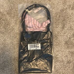 NWT Victoria's Secret Black Tote with Pink Scarf
